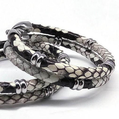 Authentic Reptile Pattern Leather Cuff