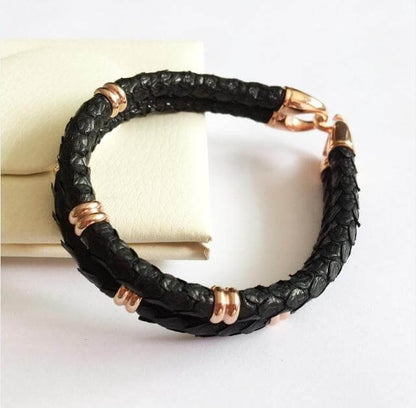 Authentic Reptile Pattern Leather Cuff