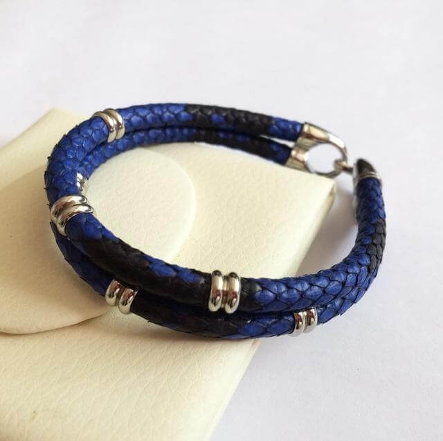 Authentic Reptile Pattern Leather Cuff