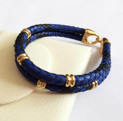 Authentic Reptile Pattern Leather Cuff