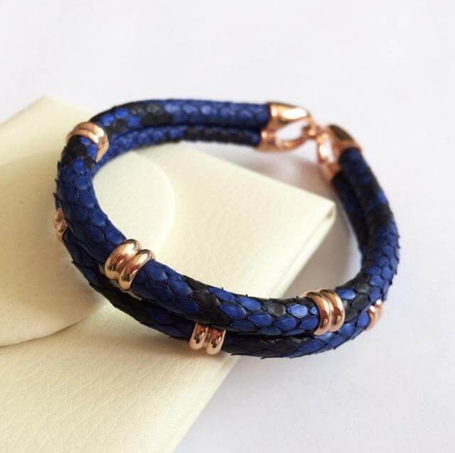 Authentic Reptile Pattern Leather Cuff