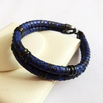 Authentic Reptile Pattern Leather Cuff