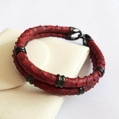 Authentic Reptile Pattern Leather Cuff