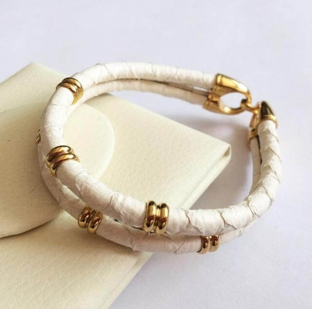 Authentic Reptile Pattern Leather Cuff