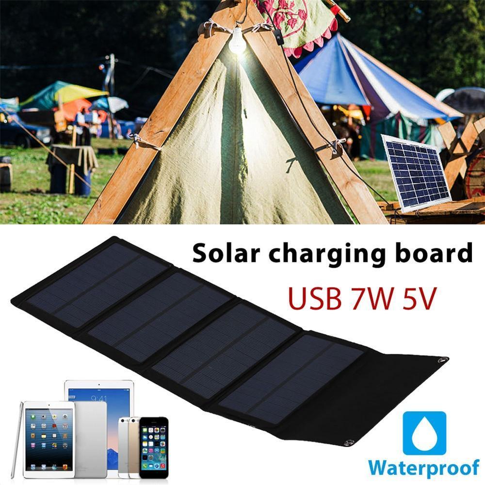 Compact Solar Powered Phone Charger 7W USB Outlet
