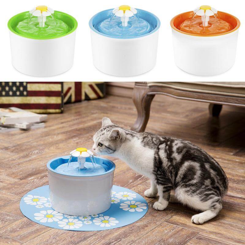 Easy Clean Pet Water Fountain with Floral Pattern - Luxicro