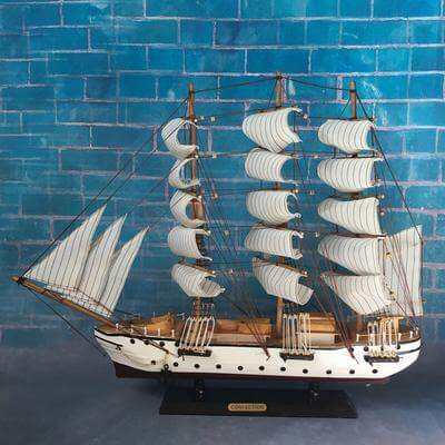 Classic Handcrafted Wooden Sailboat Decoration - Luxicro