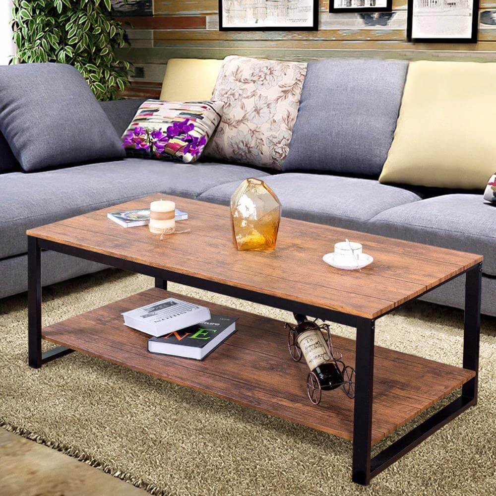 Modern Metal Rectangular Coffee Table - Luxicro