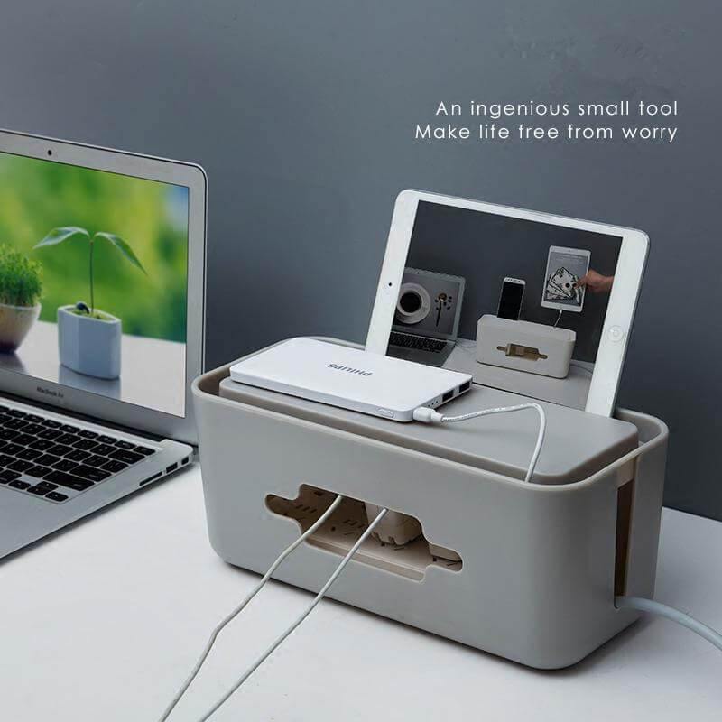 Compact Cord Management Storage Box - Luxicro