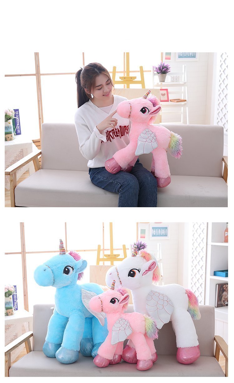 Bright Rainbow Plush Teddy Unicorn Toy - Luxicro