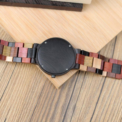 Rustic Mens Wooden Watch with Date Function