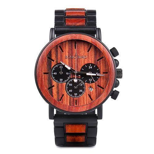 Classic Brown Leather Quartz Watch with Glow Hands