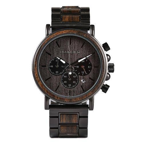 Classic Brown Leather Quartz Watch with Glow Hands