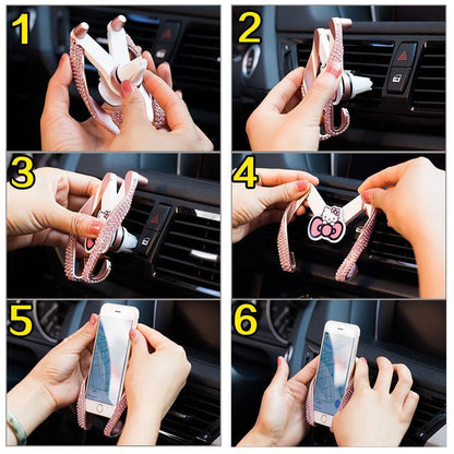 Glittering Crystal Car Phone Mount