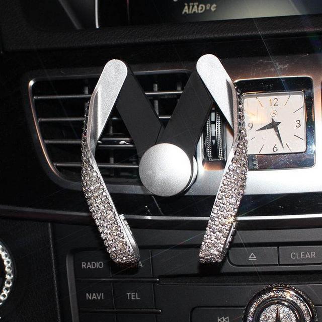 Glittering Crystal Car Phone Mount