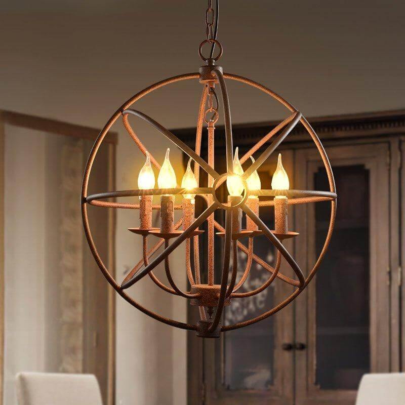 Circular Iron Bird Cage Pendant Light Fixture - Luxicro