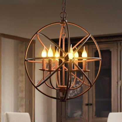 Circular Iron Bird Cage Pendant Light Fixture - Luxicro