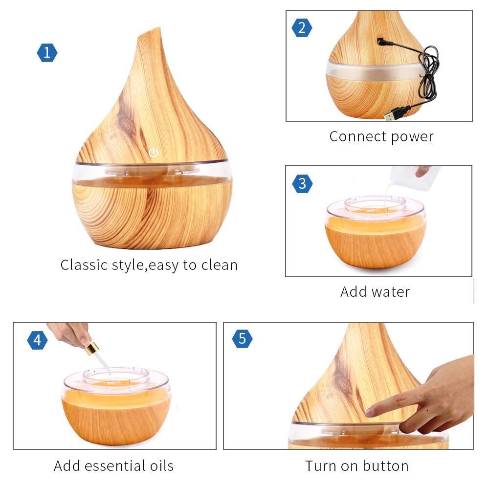 Aromatic Wooden Ultrasonic Cool Mist Diffuser
