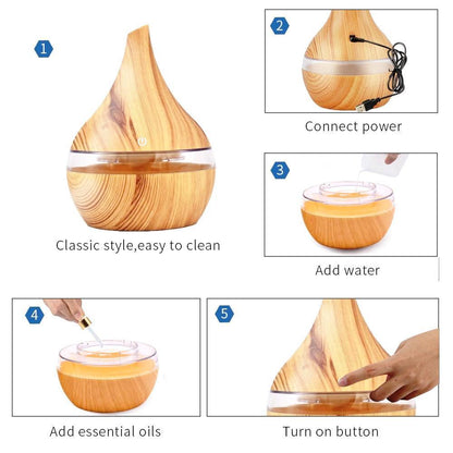 Aromatic Wooden Ultrasonic Cool Mist Diffuser