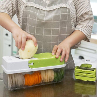 Premium Veggie Chopper with 8 Interchangeable Blades