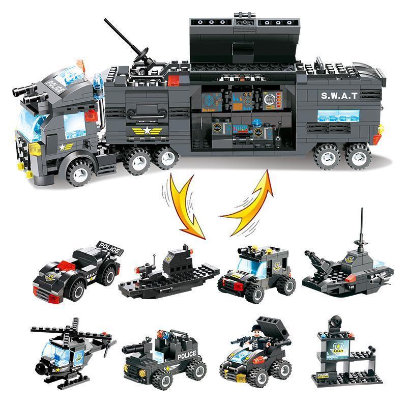 Ultimate 8-in-1 Remote Control Police Robot Building Set