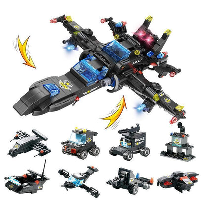 Ultimate 8-in-1 Remote Control Police Robot Building Set