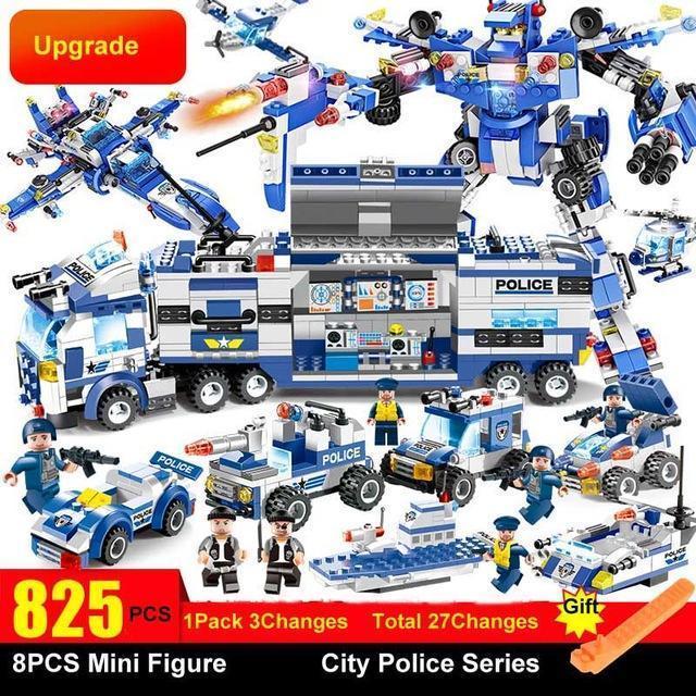 Ultimate 8-in-1 Remote Control Police Robot Building Set