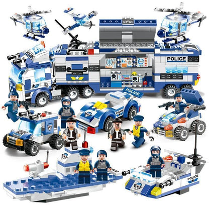 Big Police Car Lego Building Toy Set For Kids