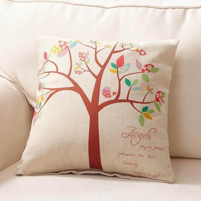 Vibrant Woodland Print Cushion Covers