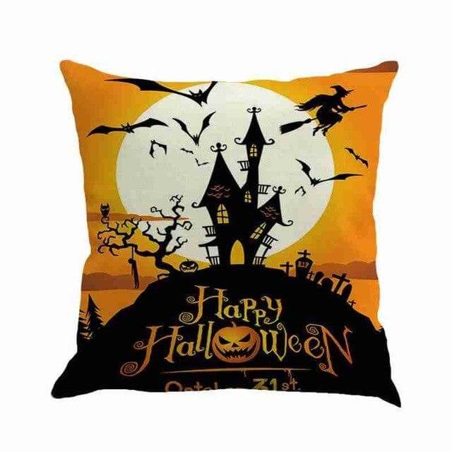 Spooky Haunted House Throw Pillow Covers