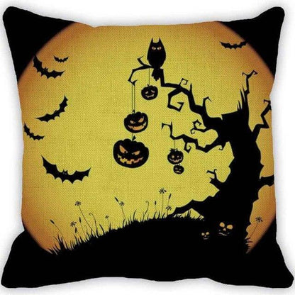 Spooky Orange Halloween Decor Pillow Covers
