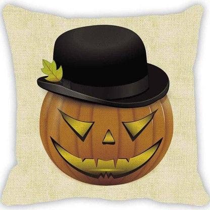 Spooky Orange Halloween Decor Pillow Covers