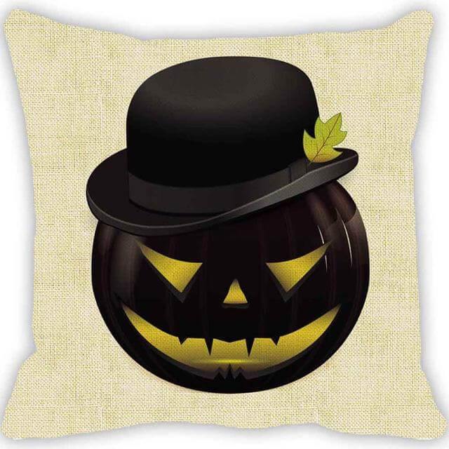 Spooky Orange Halloween Decor Pillow Covers