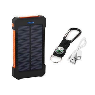 Compact 20000mAh Solar Powered Phone Charger Battery