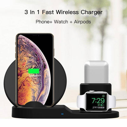 Quick Charge 3-in-1 Wireless Dock for iPhone Apple Watch AirPods