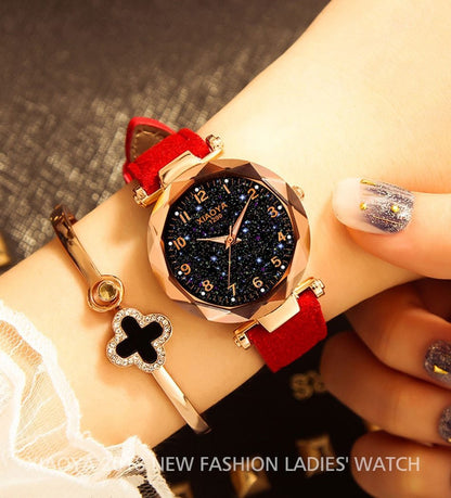 Stylish Star Pattern Women's Wrist Watch