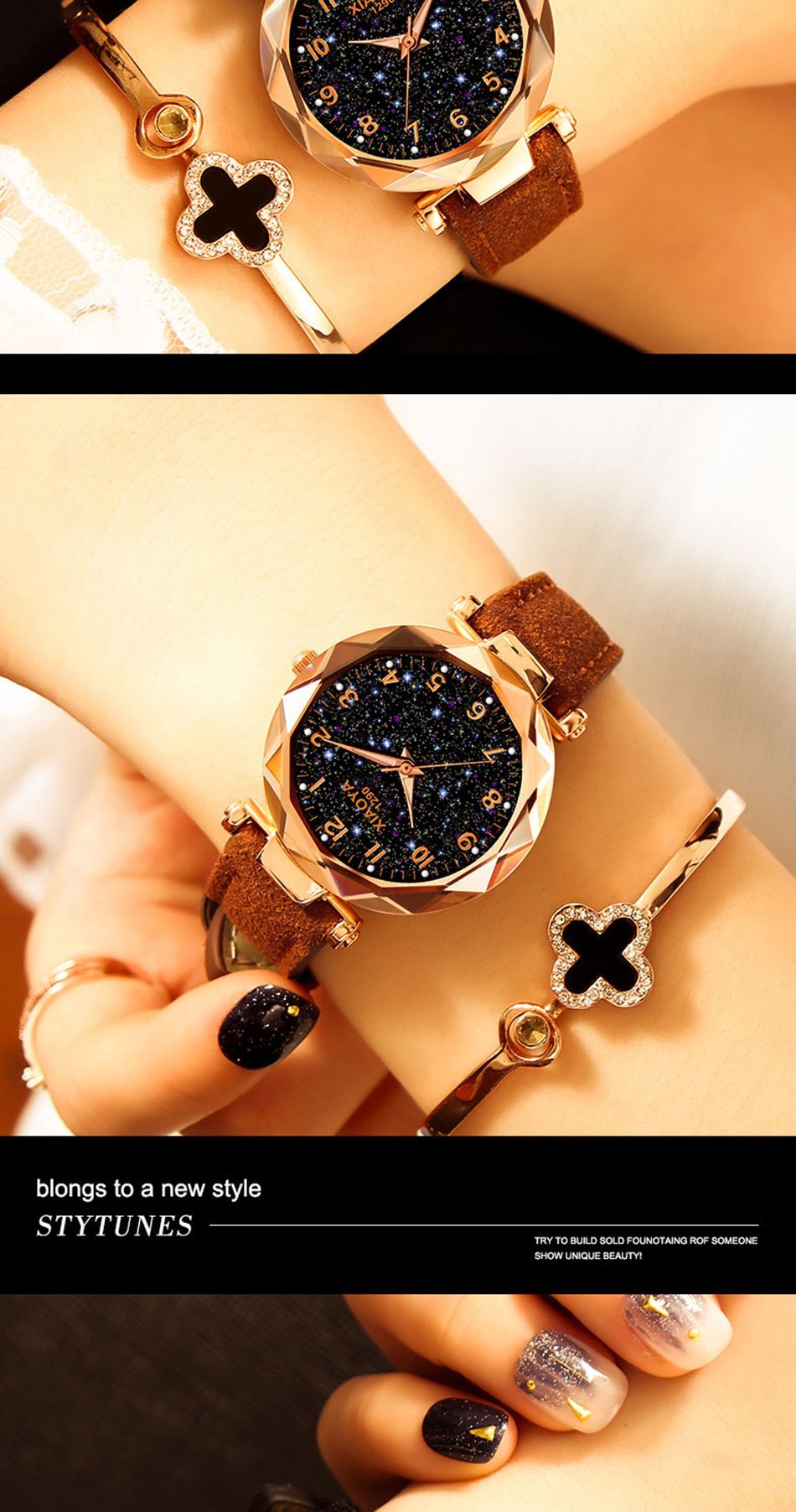Stylish Star Pattern Women's Wrist Watch