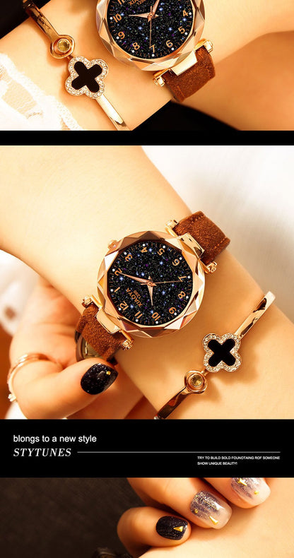 Stylish Star Pattern Women's Wrist Watch