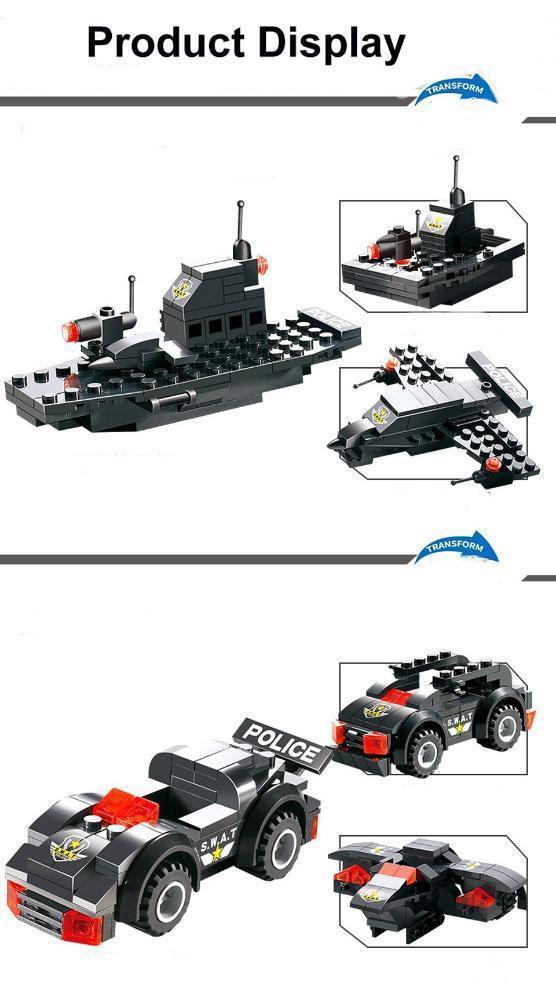 Ultimate 8-in-1 Remote Control Police Robot Building Set