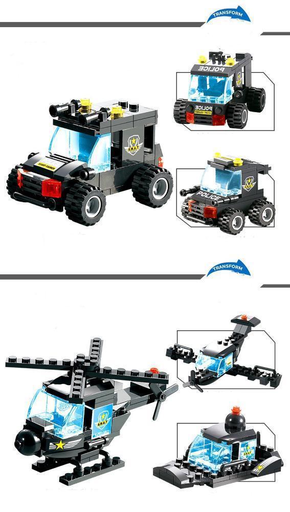 Ultimate 8-in-1 Remote Control Police Robot Building Set