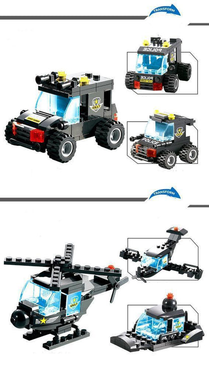 Ultimate 8-in-1 Remote Control Police Robot Building Set