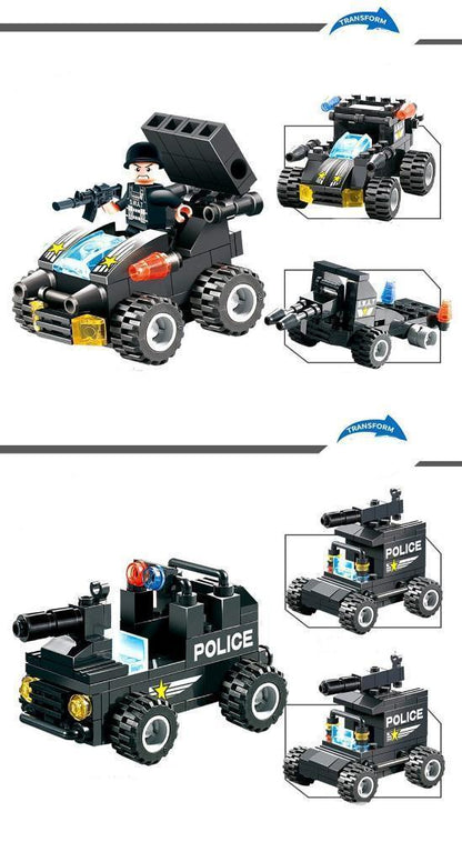Ultimate 8-in-1 Remote Control Police Robot Building Set