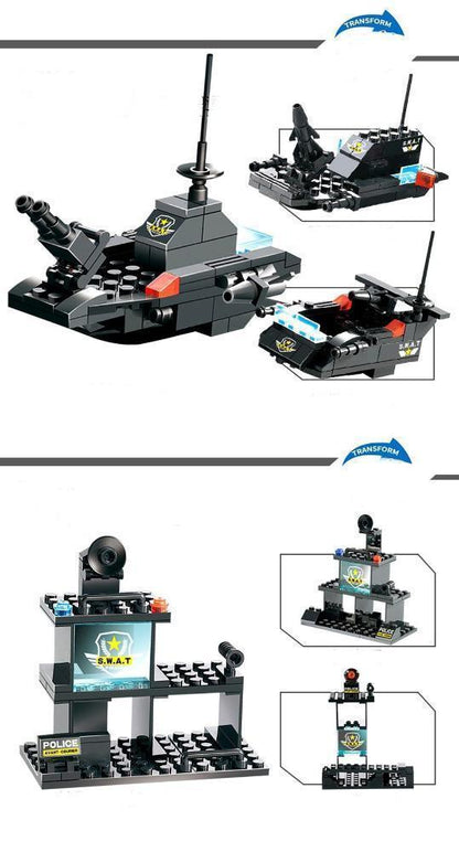 Ultimate 8-in-1 Remote Control Police Robot Building Set