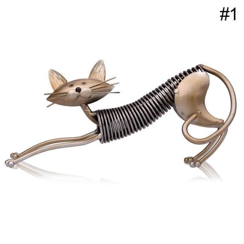 Decorative Metal Kitty Figurine Sculpture - Luxicro
