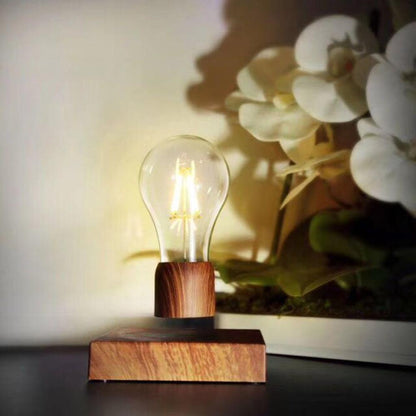Unique Floating LED Desk Lamp with Wood Stand