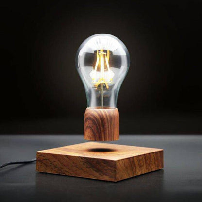 Unique Floating LED Desk Lamp with Wood Stand