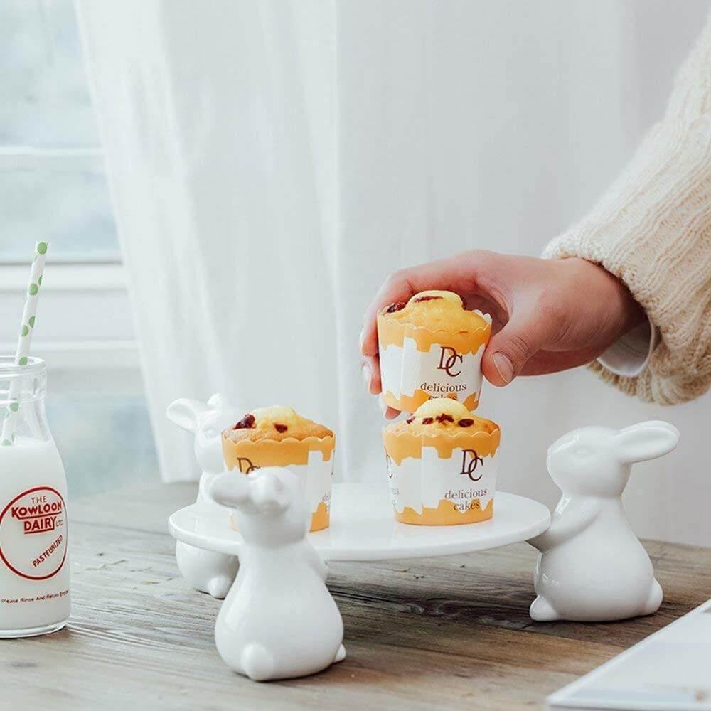 Cute Rabbit Ceramic Serving Platter Tray