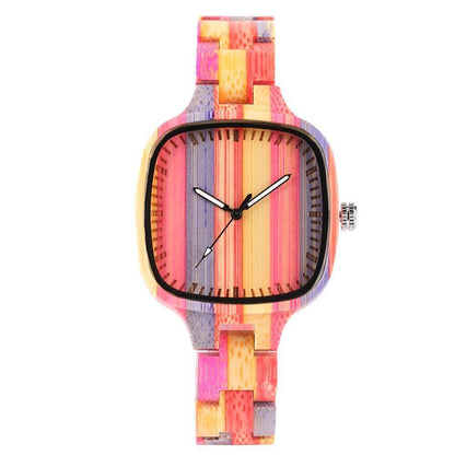 Eco Friendly Wooden Wristwatch - Brown Leather Band - Luxicro