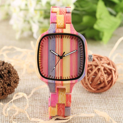 Eco Friendly Wooden Wristwatch - Brown Leather Band
