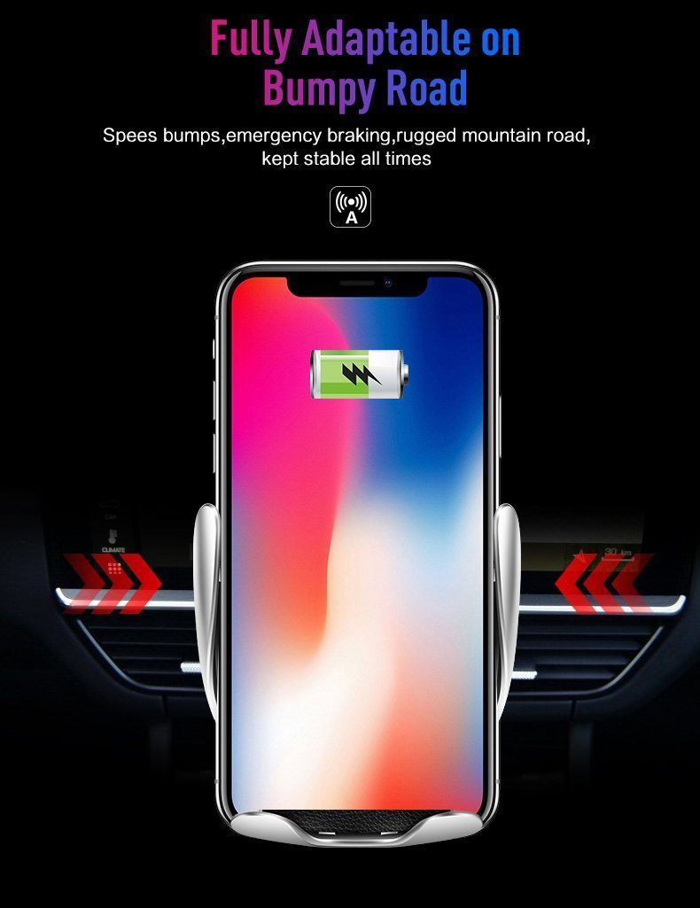 Simple Snap Wireless Phone Car Charger Holder